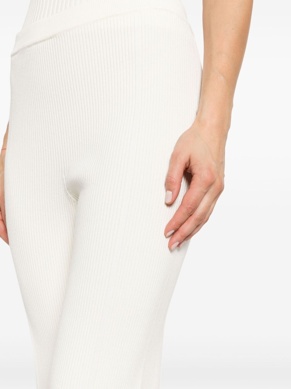straight-leg rib-knit trousers - 5