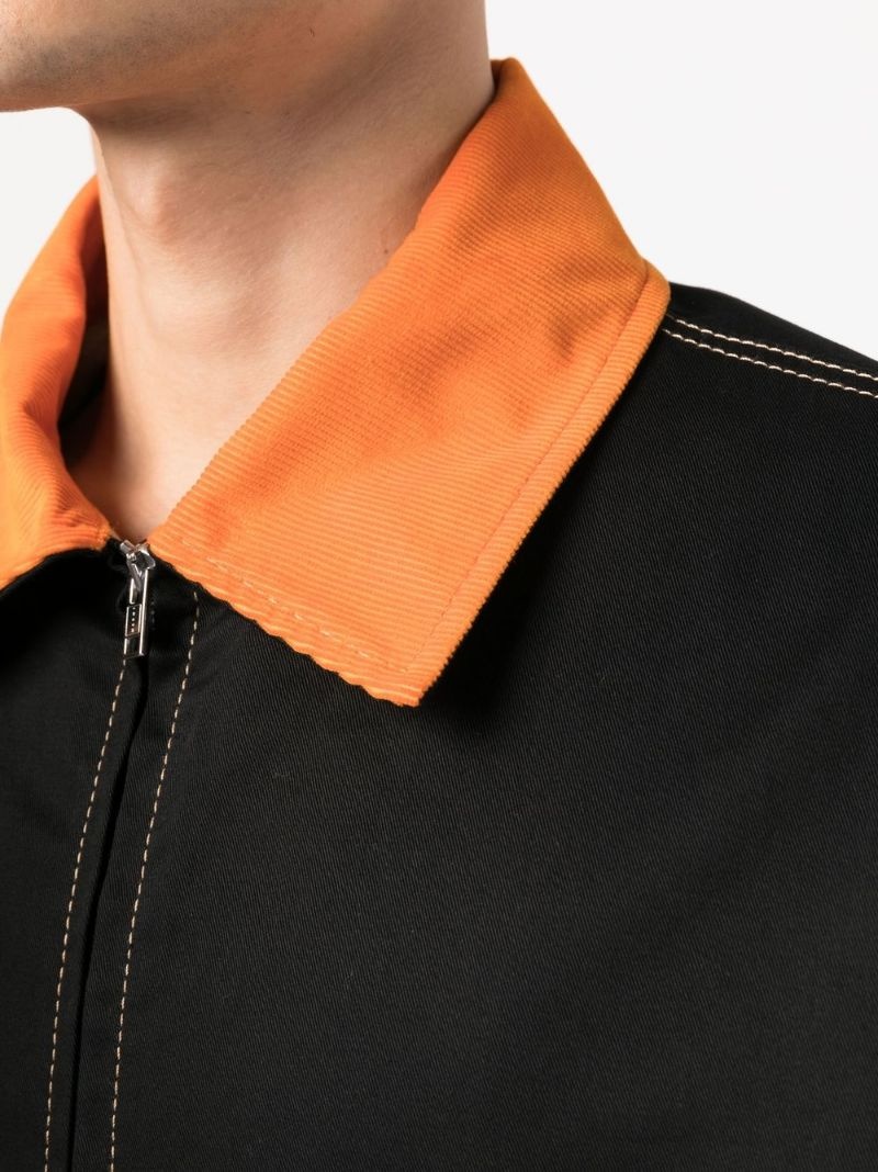 colour-block shirt jacket - 5