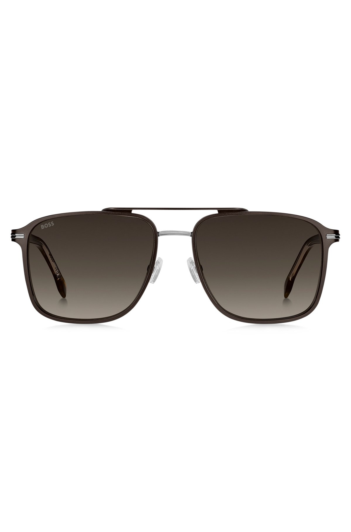 BLACK-STEEL SUNGLASSES WITH HAVANA-ACETATE TEMPLES - 3