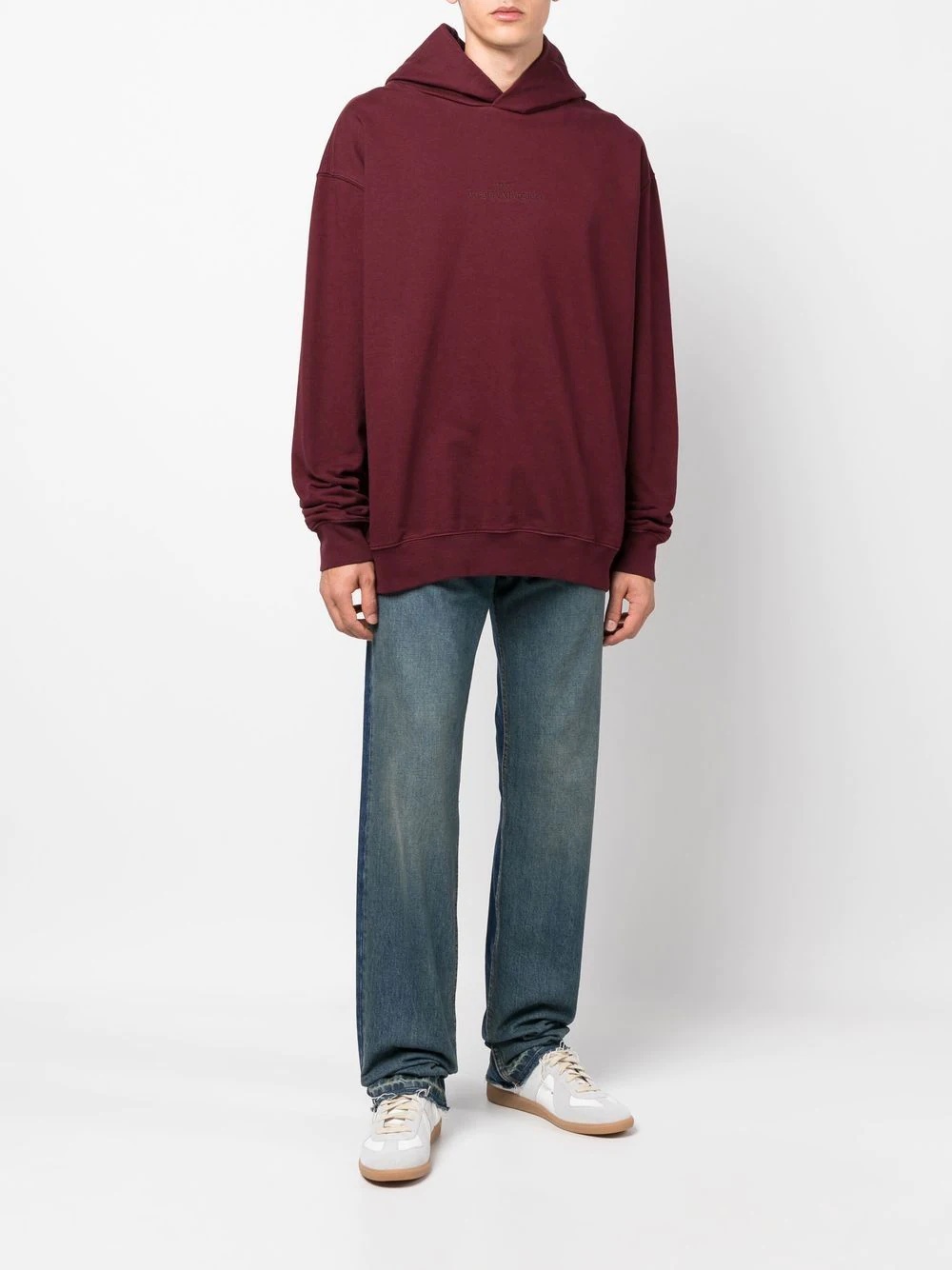 embroidered-logo detail hoodie - 2