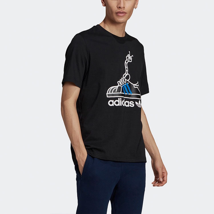 adidas adidas originals Worm Tee Printing Sports Male Black GN2154