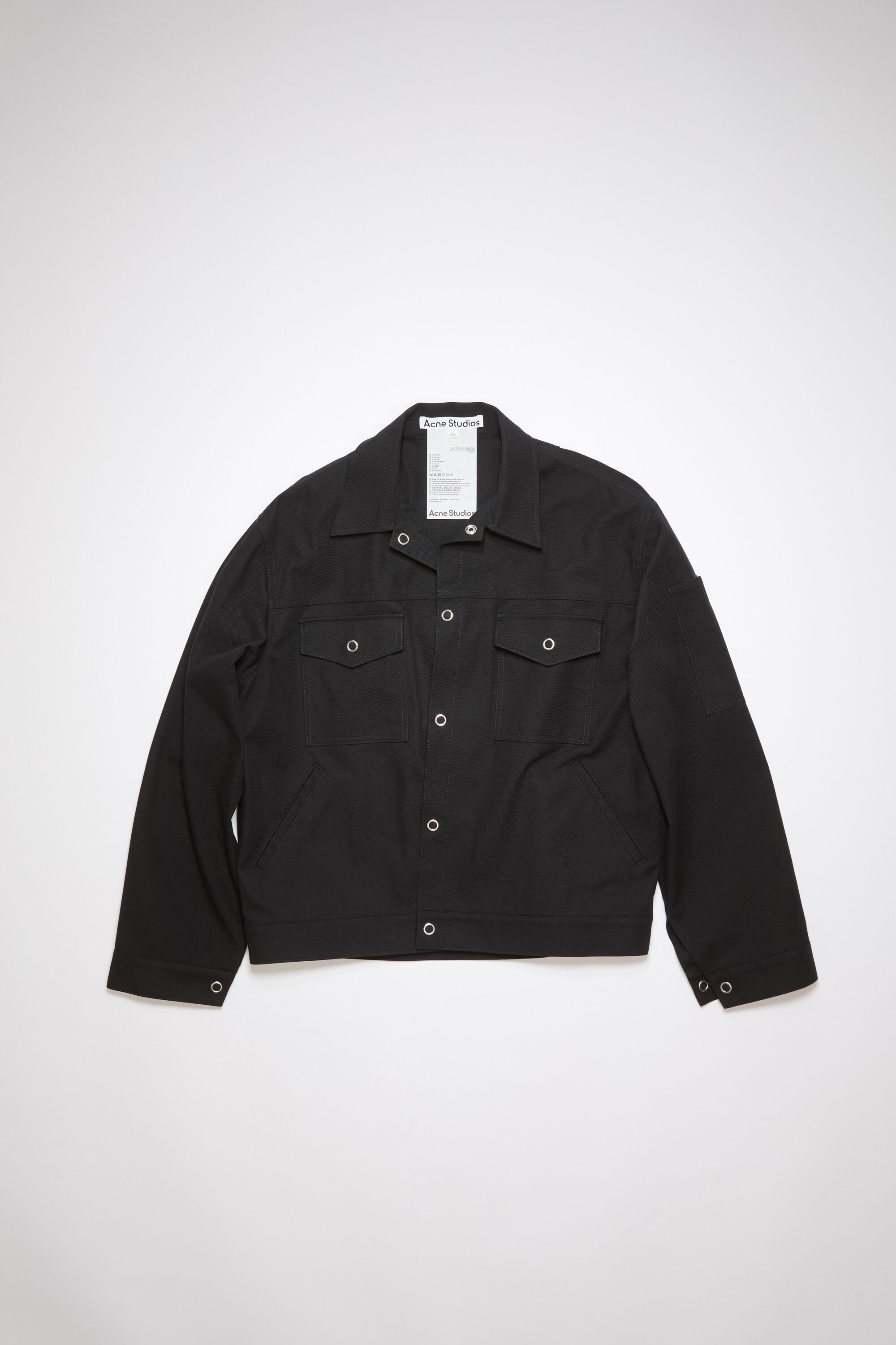 Cotton blend overshirt - Black - 7