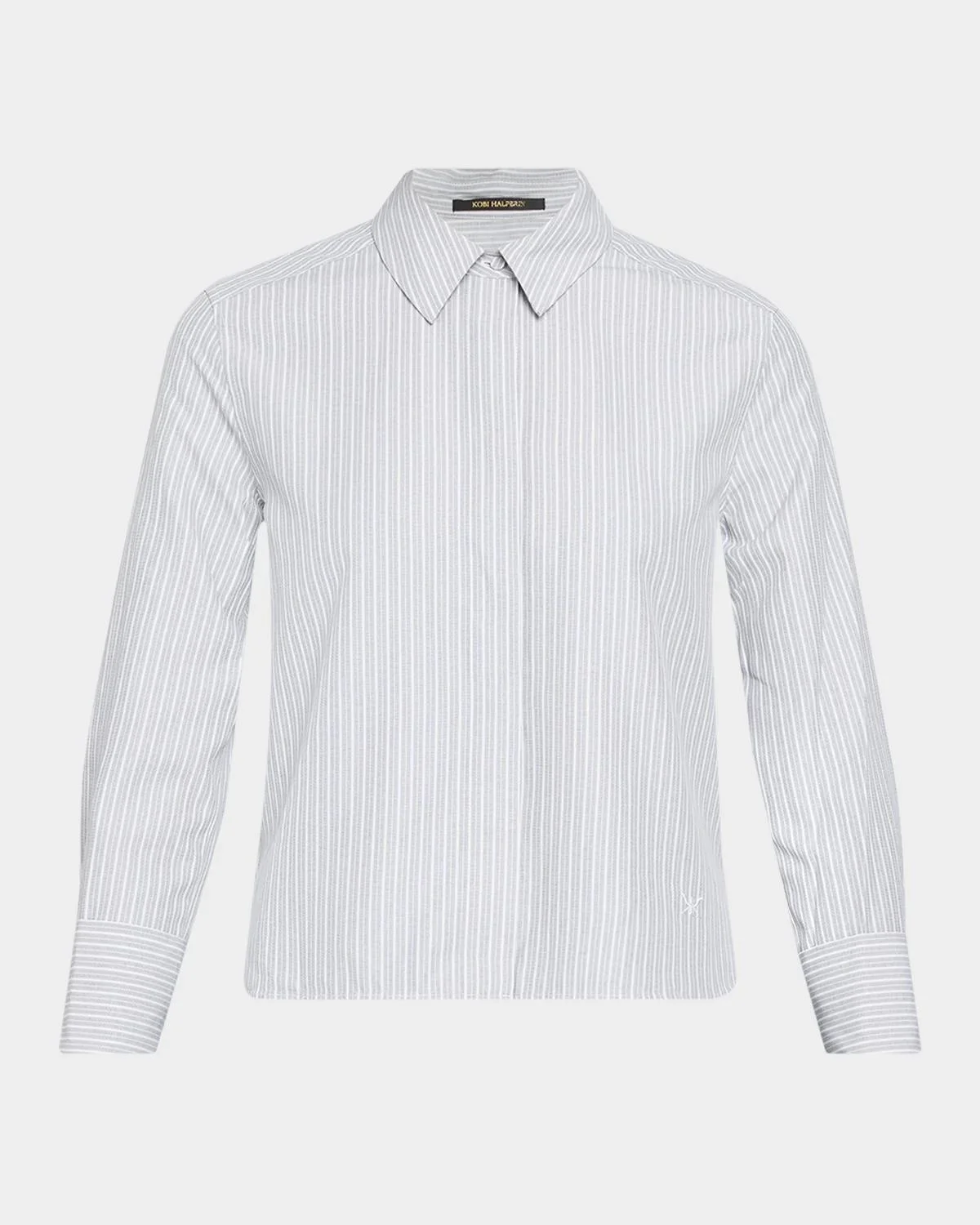 Alexie Striped Button-Front Blouse - 1