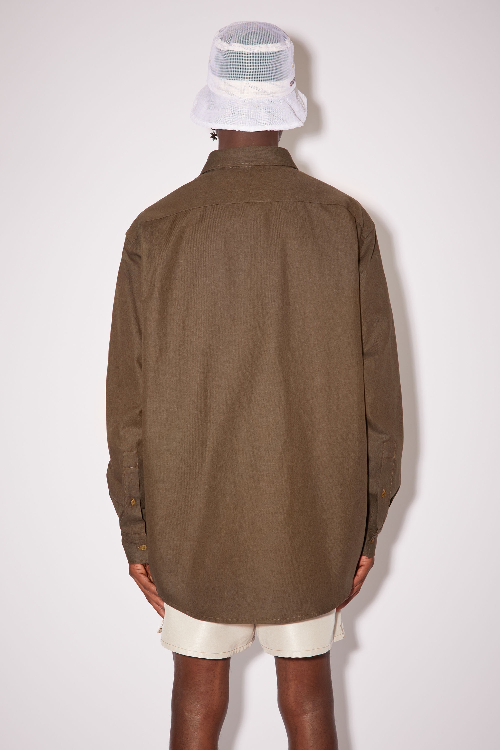 Acne Studios Linen blend shirt - Dark Olive | REVERSIBLE