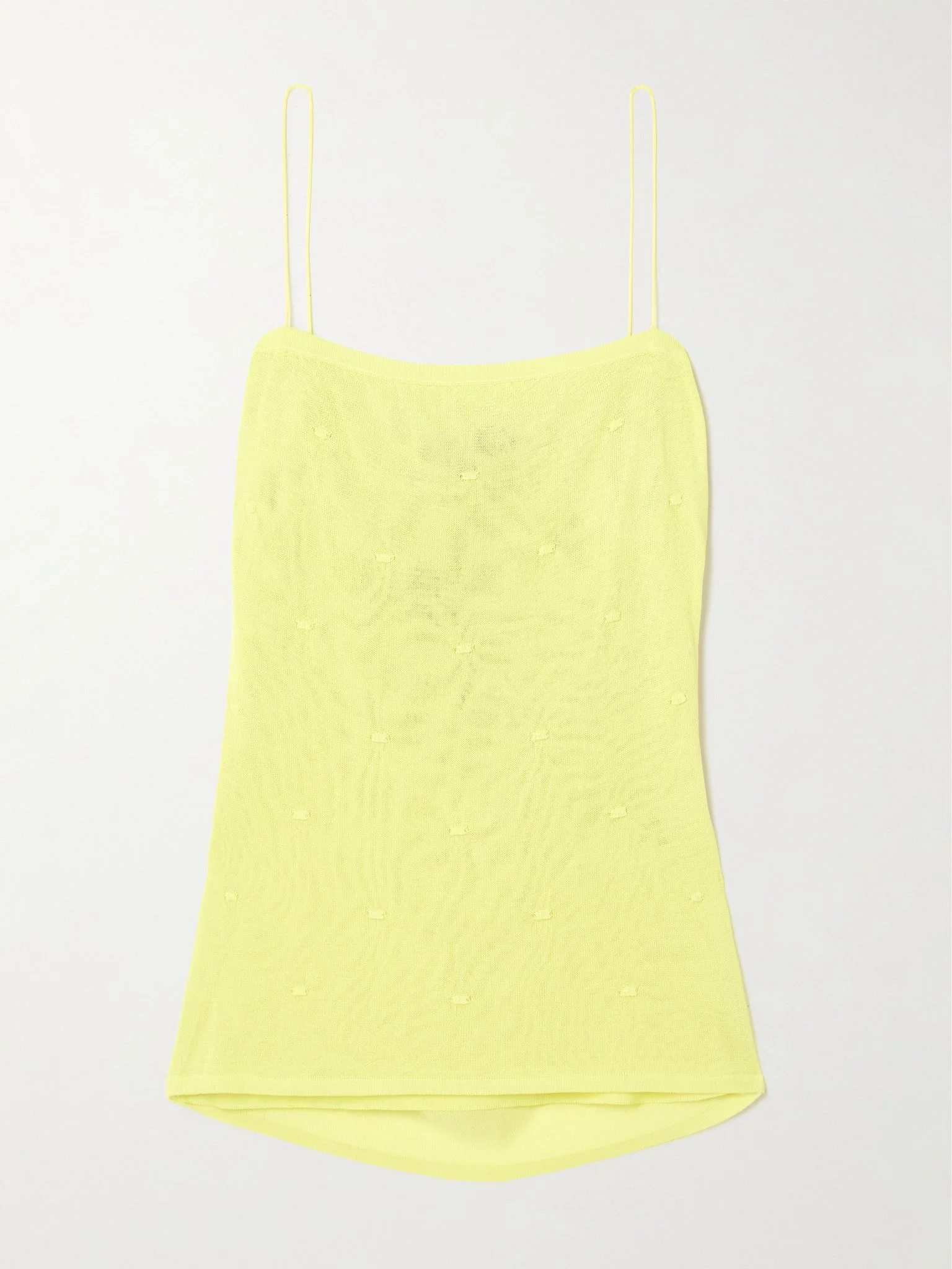 Plumetis knitted camisole Yellow - 1