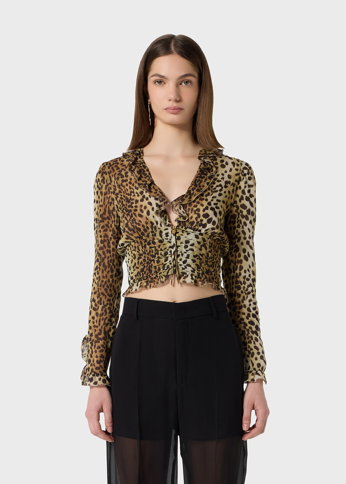 LEOPARD PRINT GEORGETTE SHIRT - 3