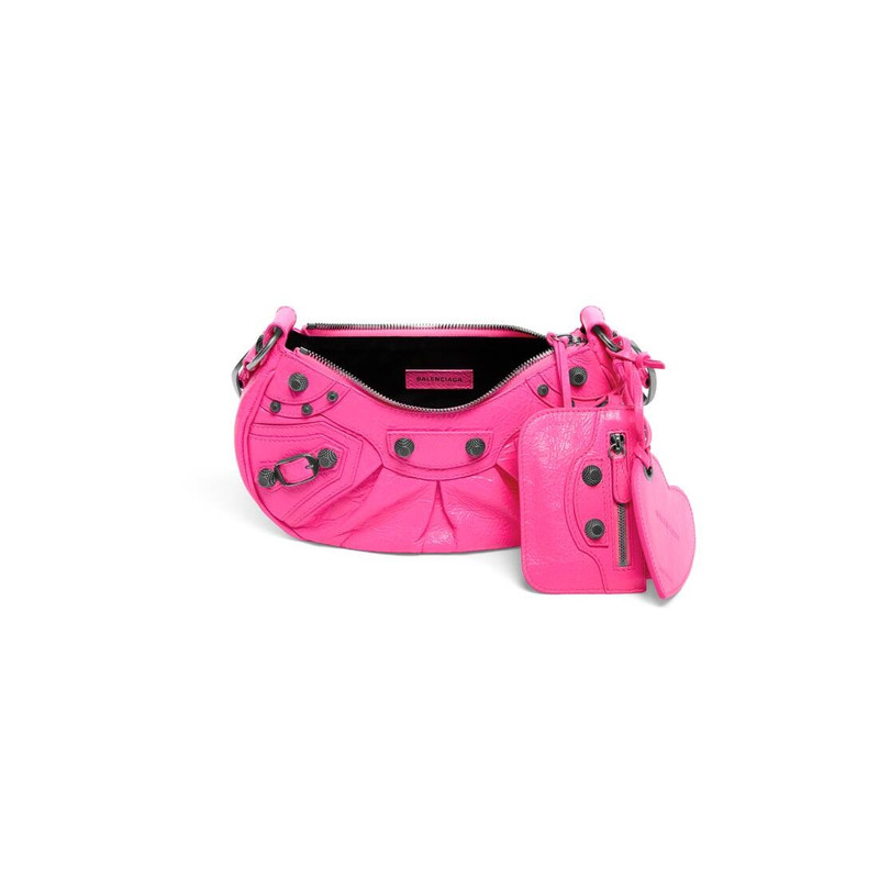 Women's Le Cagole Xs Shoulder Bag in Fluo Pink 7