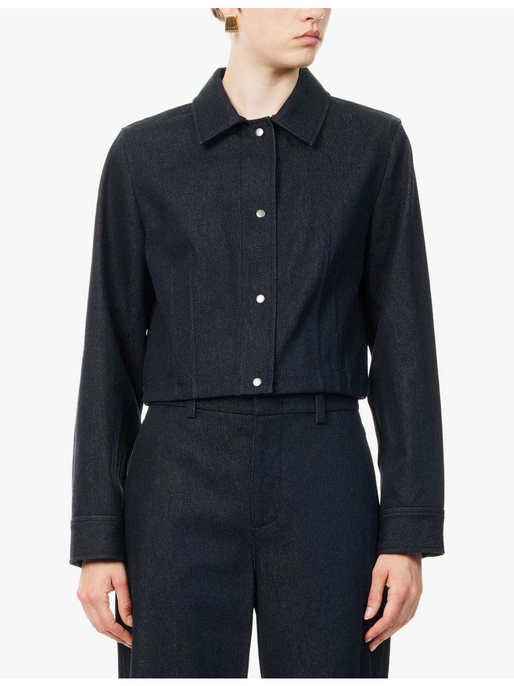 Regular-Fit Cropped Denim Jacket - 3