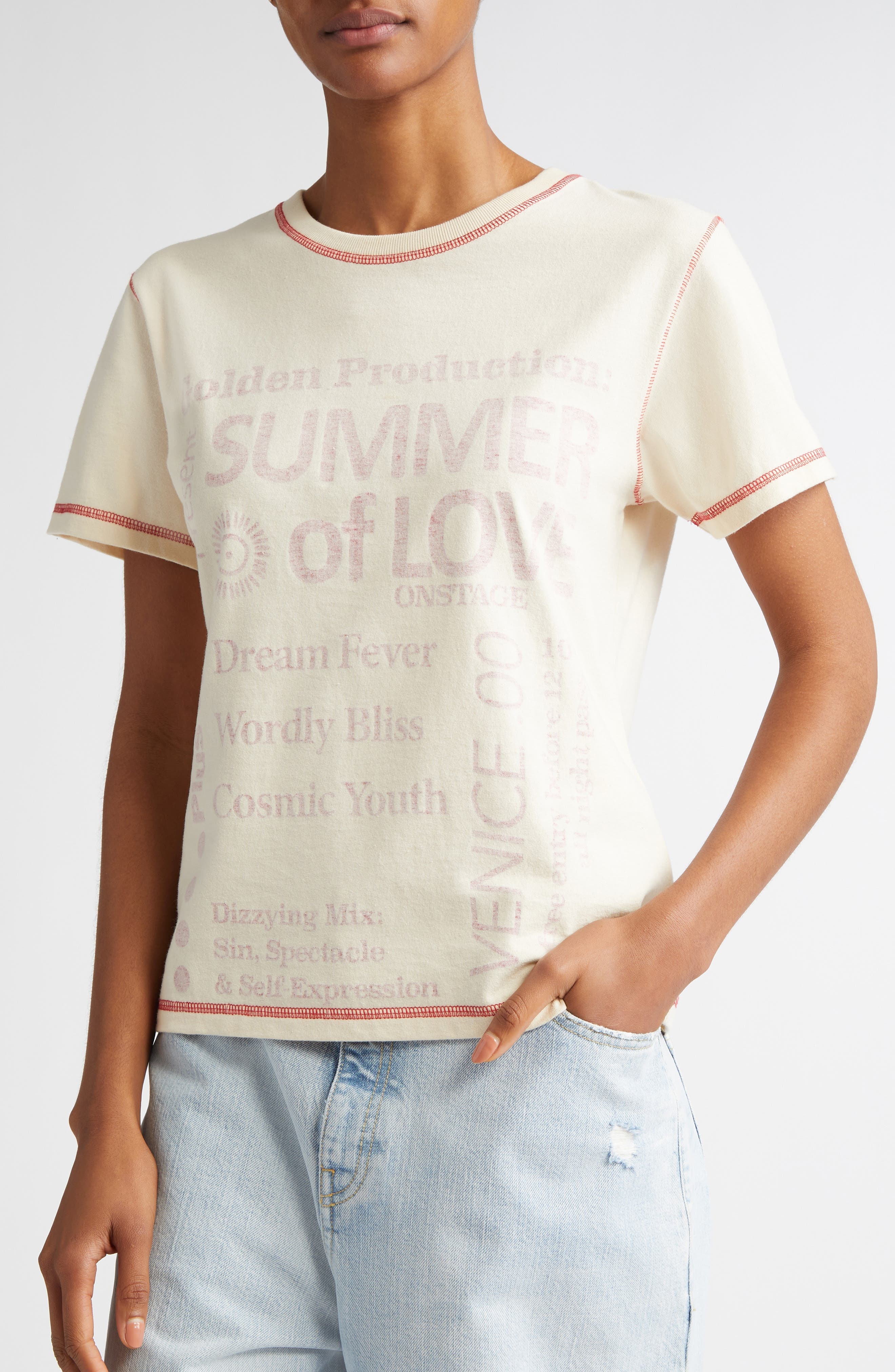Golden Goose Journey Slim Fit Graphic T-Shirt in Shortbread/Haute Red at Nordstrom - 5