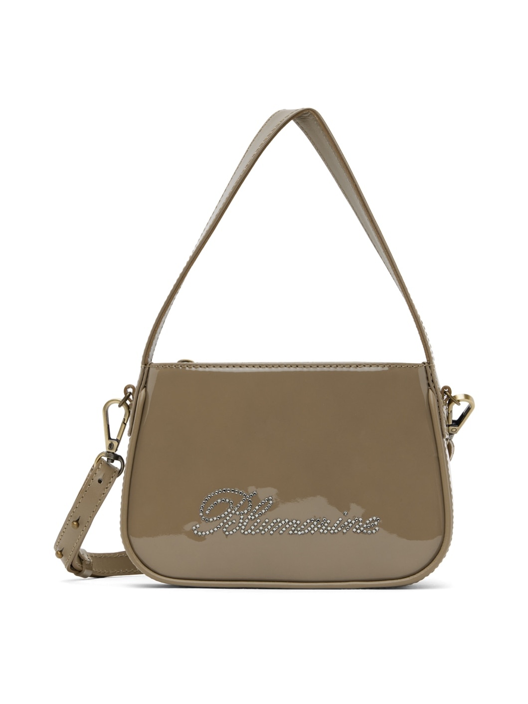 Taupe Small Rhinestone Bag - 1