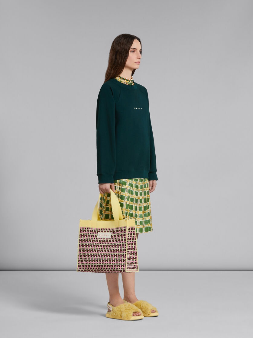 ★人気★【Marni】★Print Bio Cotton Sweatshirt★ Marni BLUE BIO COTTON SWEATSHIRT WITH MARNI PRINT | REVERSIBLE