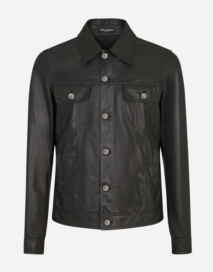 Leather denim-style jacket - 3