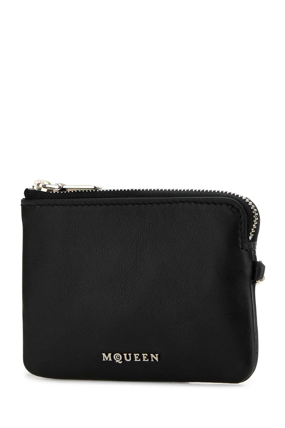 Alexander Mcqueen Women Black Leather Sling Card Holder - 2