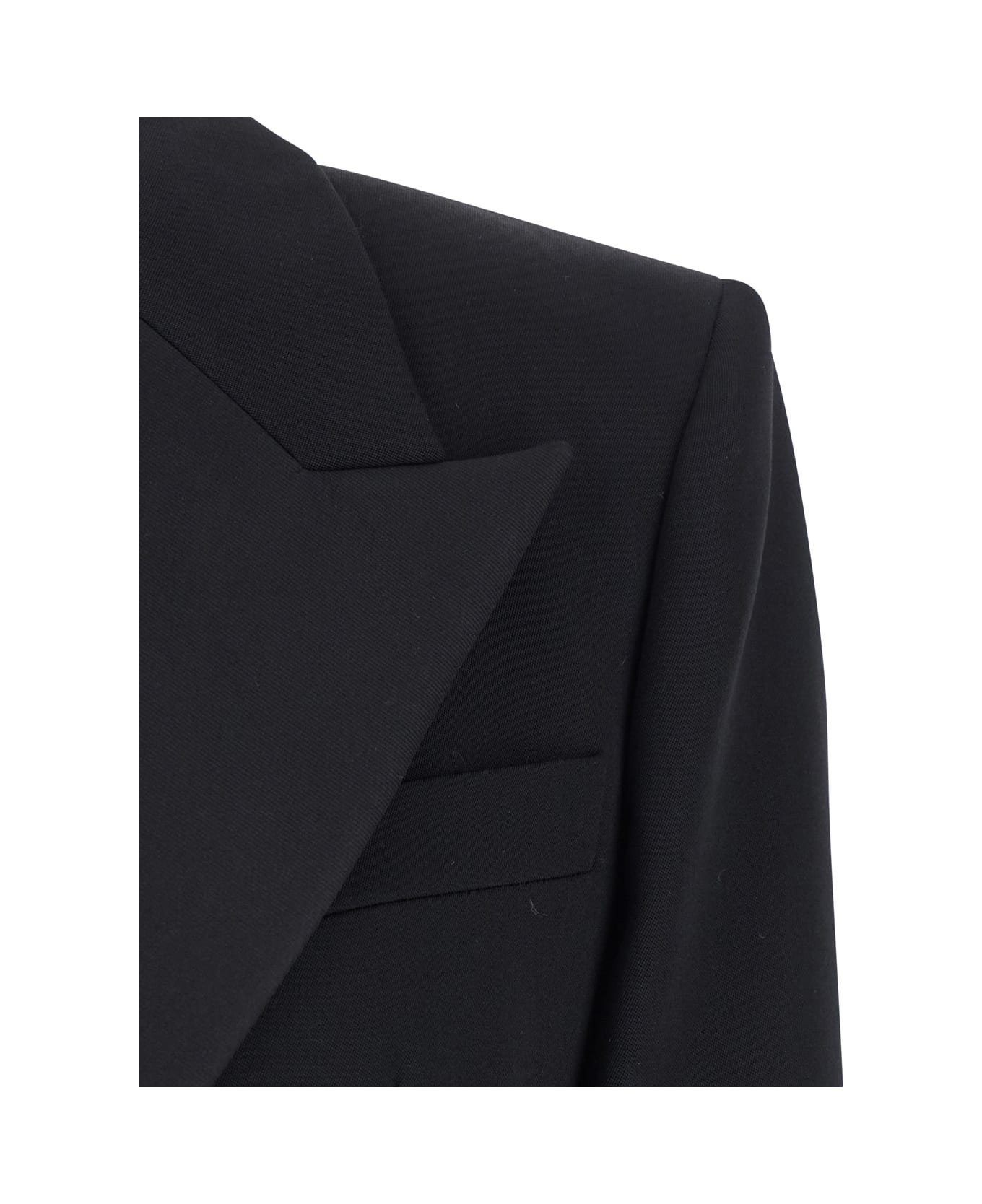 Black Wool Blazer - 3