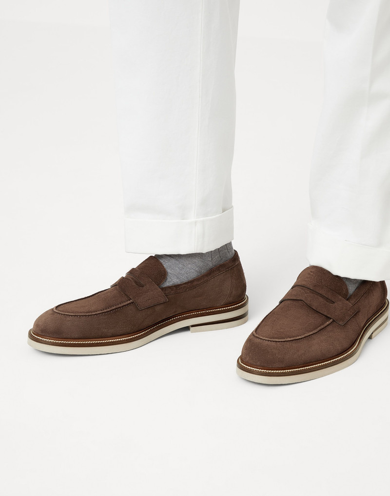 Suede penny loafers 4
