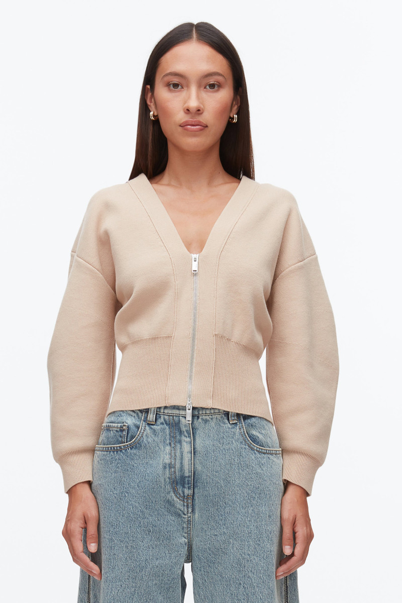 Round Sleeve Zip Cardigan 3