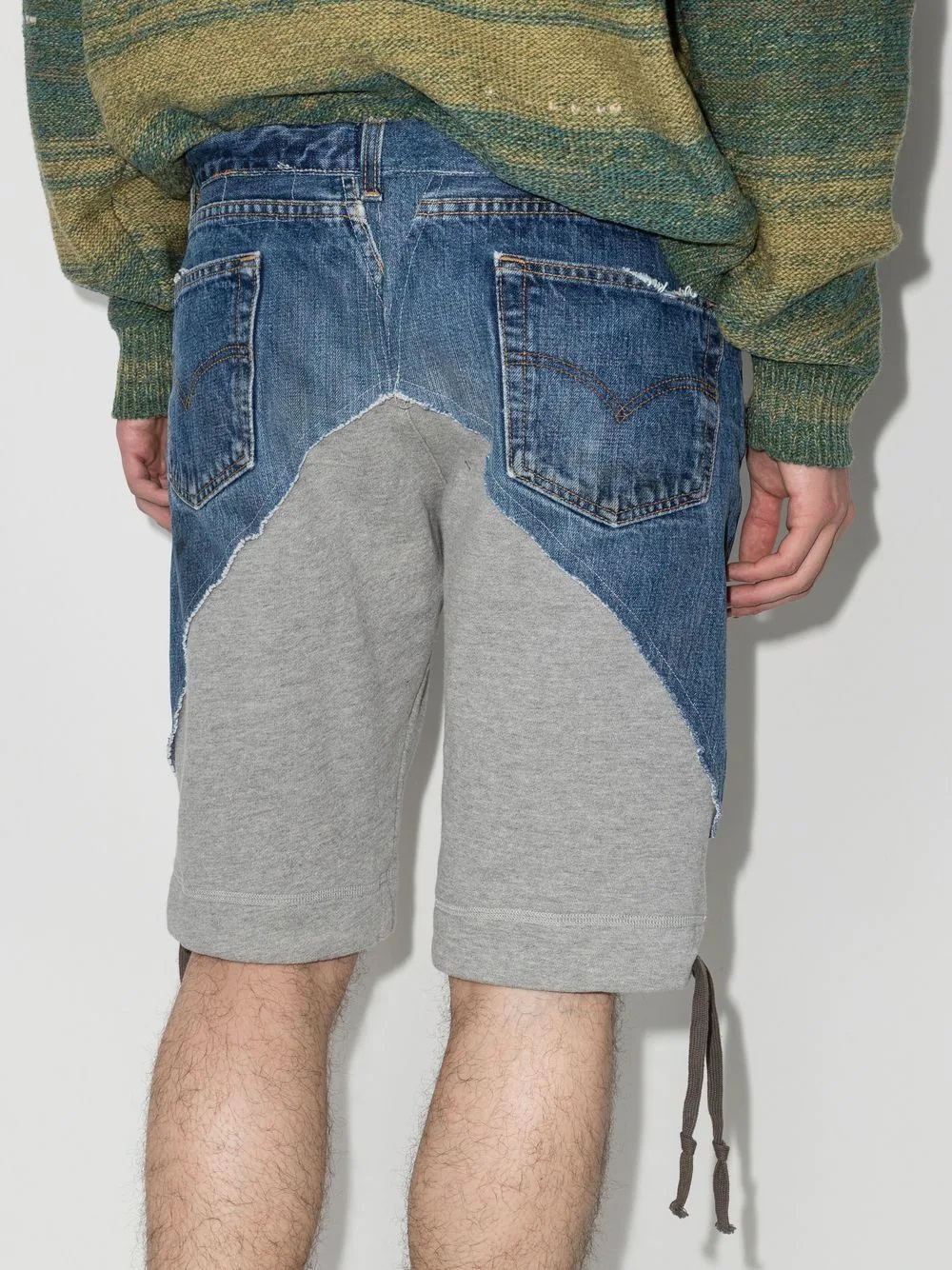 distressed-effect panelled shorts - 3