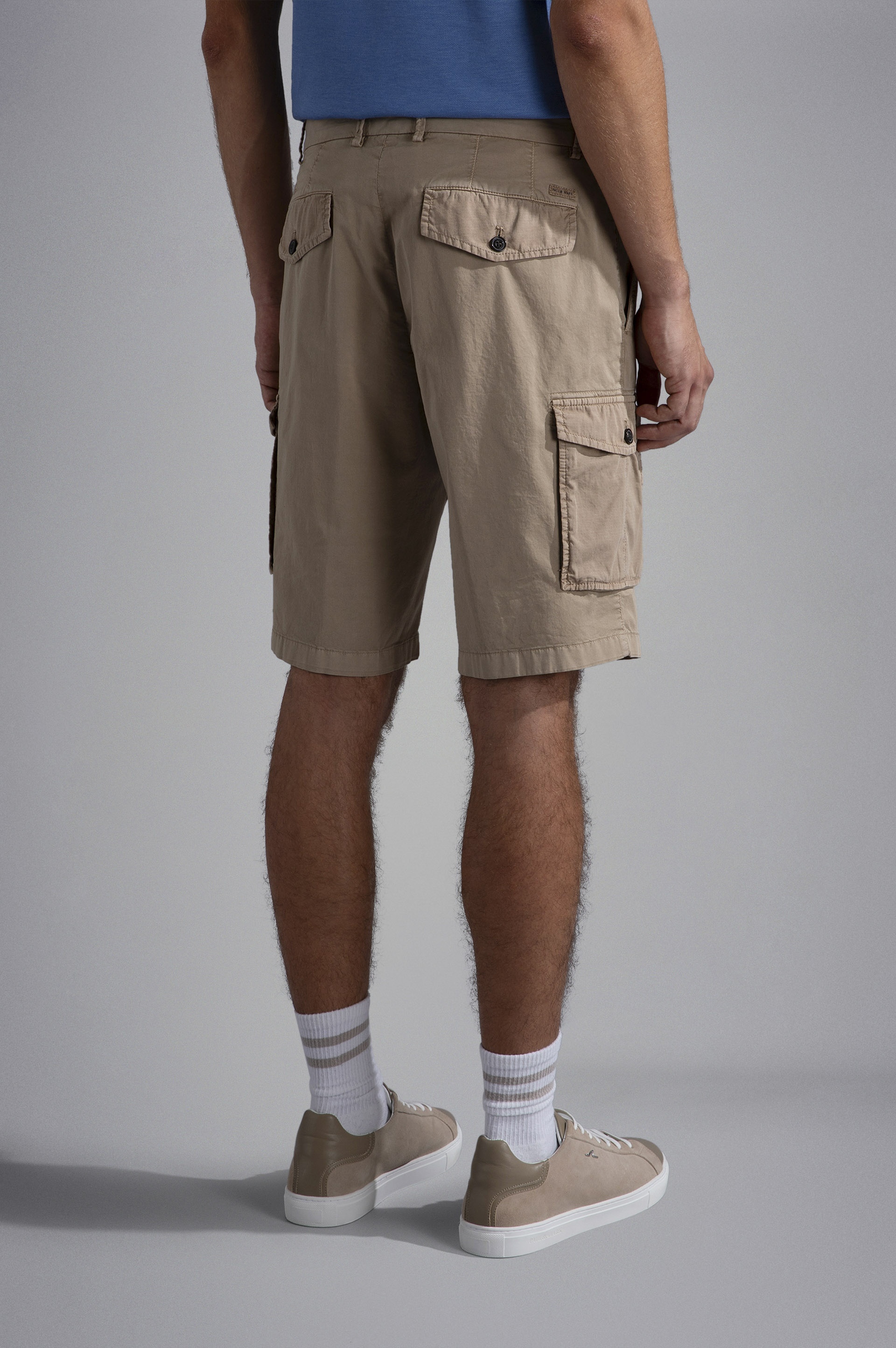 STRETCH COTTON CARGO BERMUDA SHORTS - 3