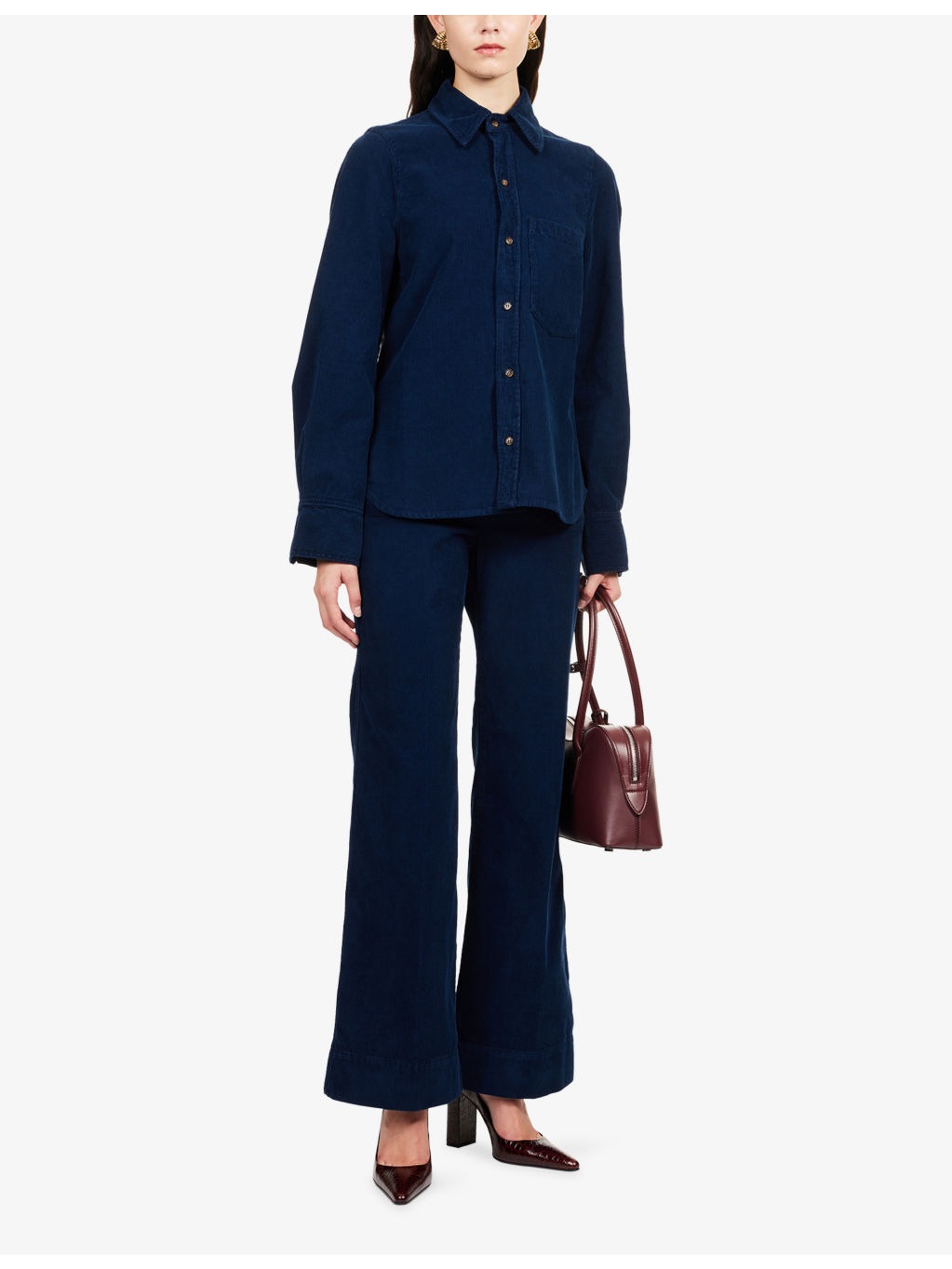 Long-Sleeve Slim-Fit Cotton-Corduroy Shirt - 2