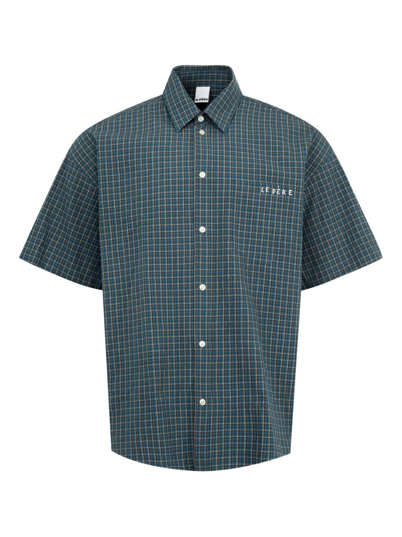 le PÈRE detached-sleeve check shirt outlook