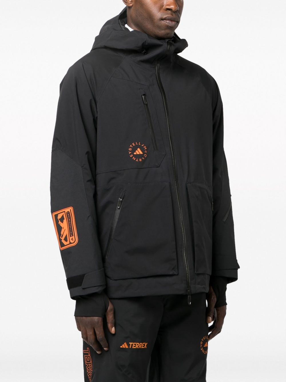 logo-print hooded jacket - 4