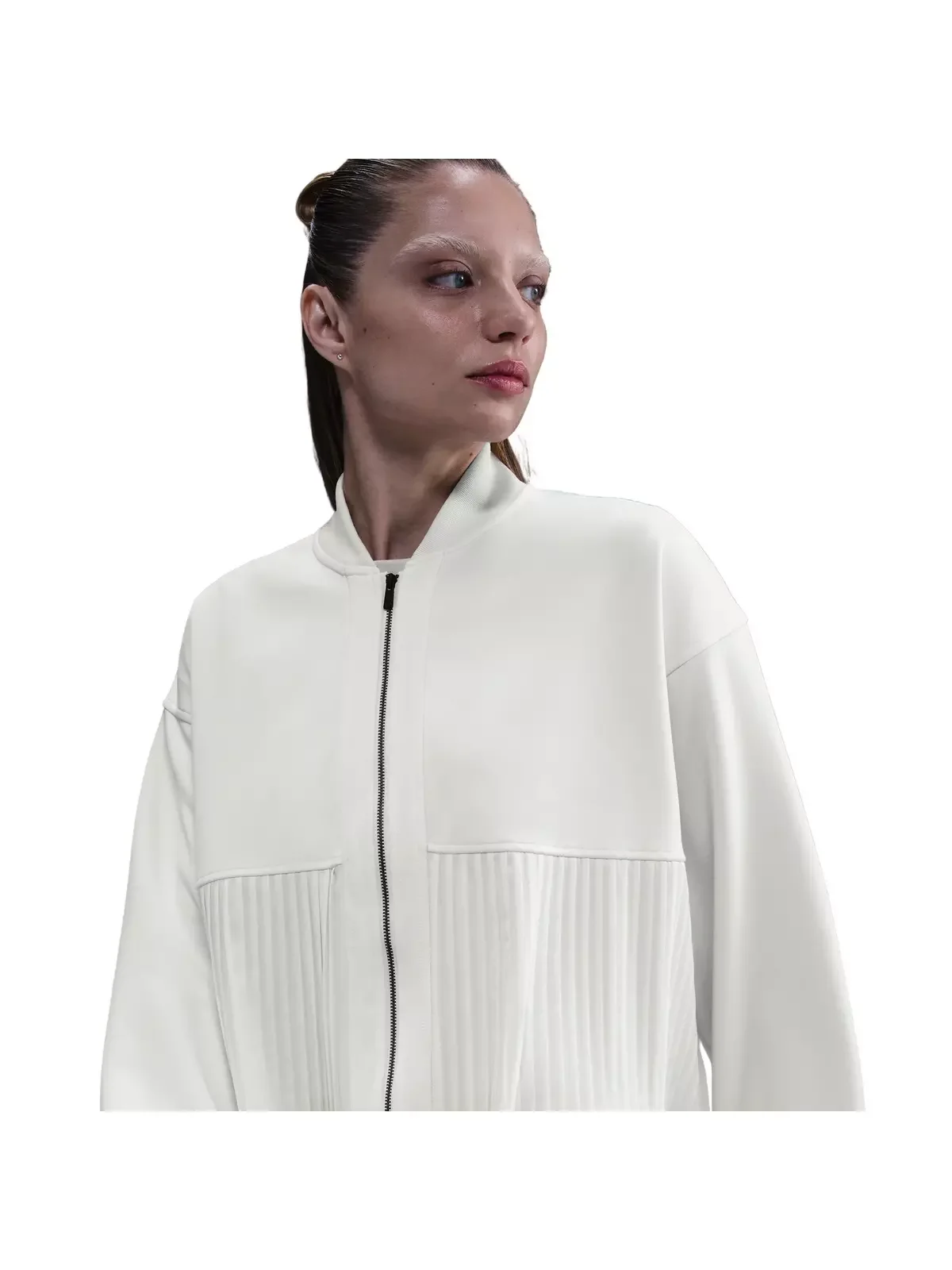 Women's Sportswear Pleated Jacket - White - 1