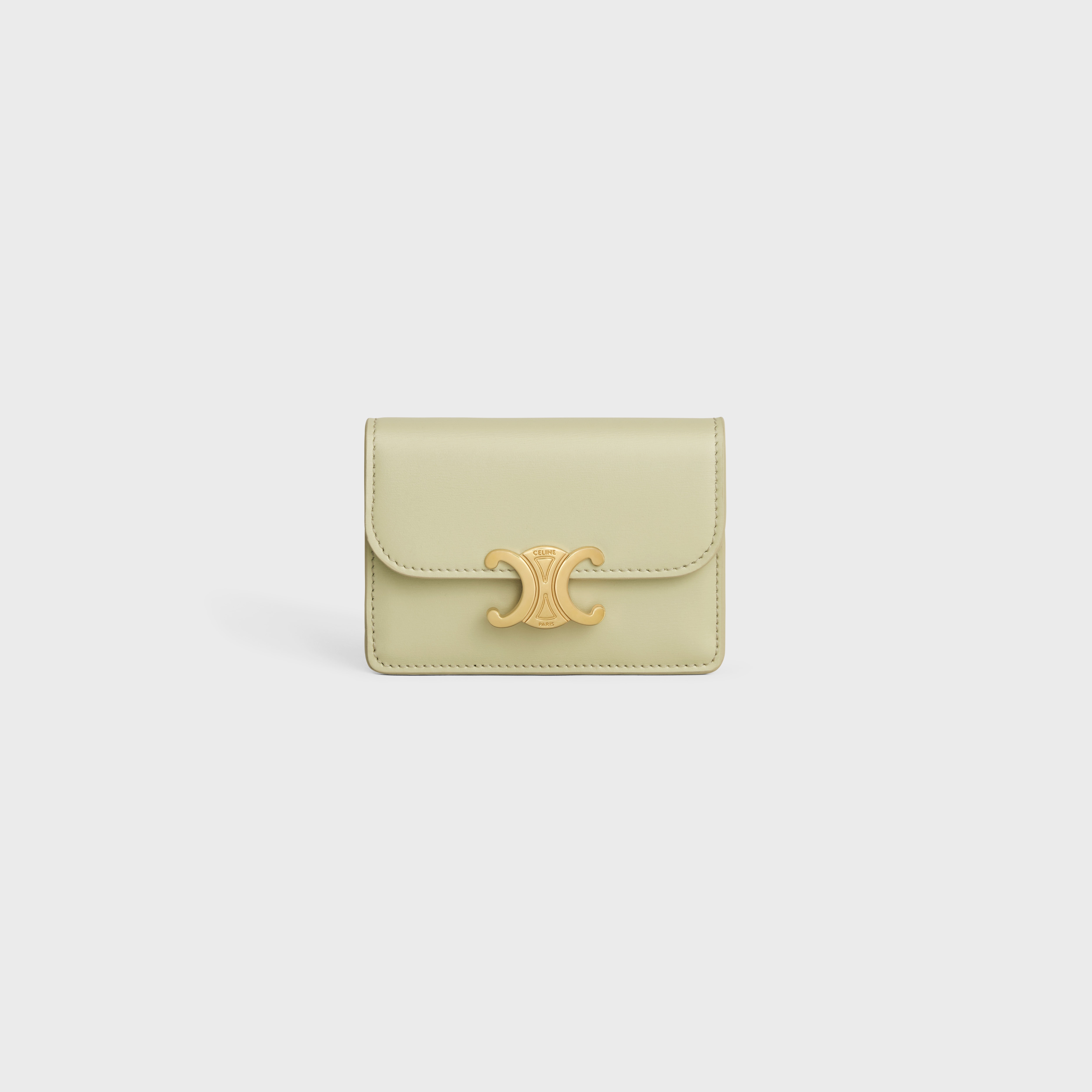 CARD HOLDER WITH FLAP TRIOMPHE in Shiny calfskin - 1