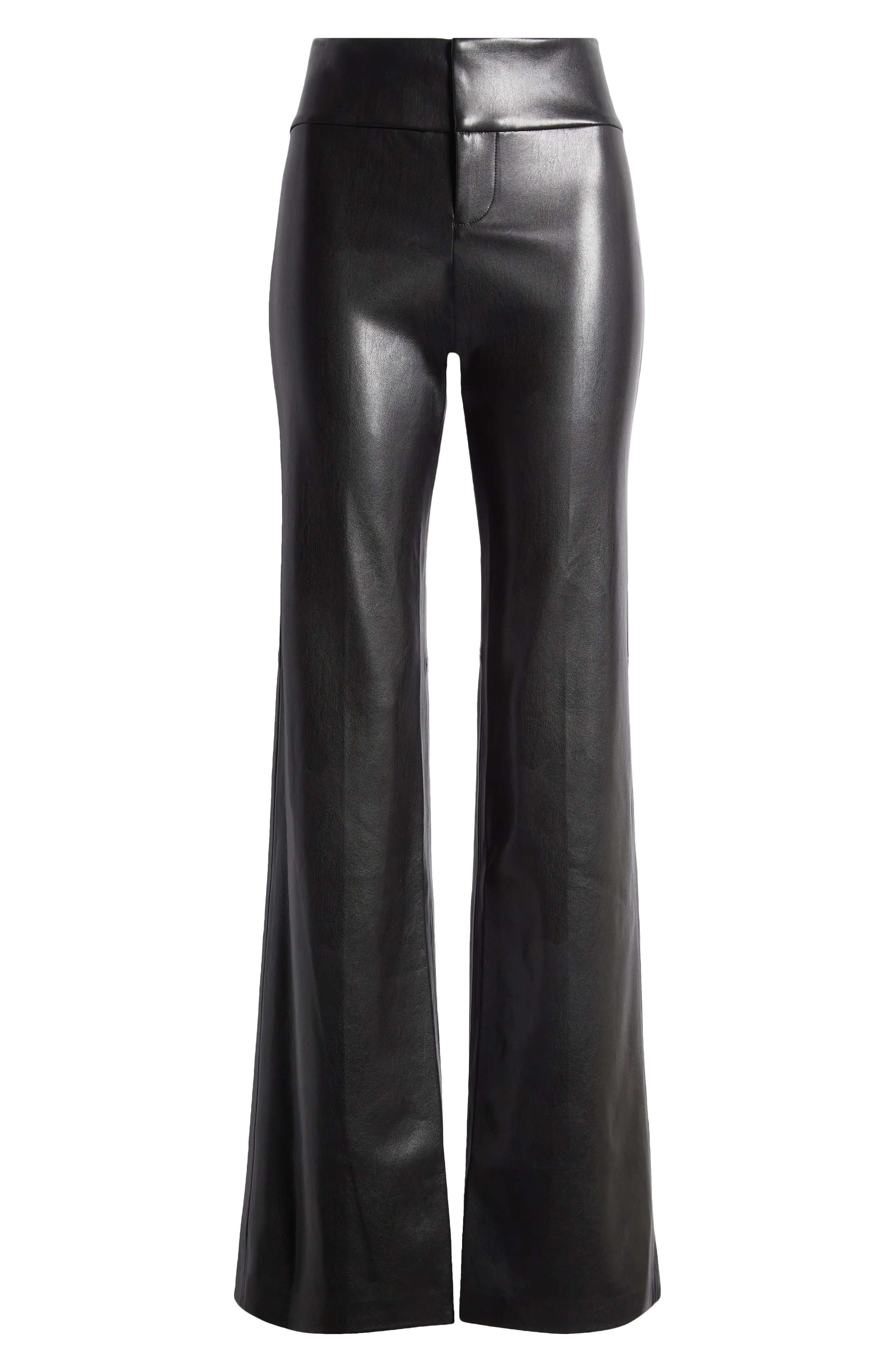 Faux Leather Flare Pants - 5