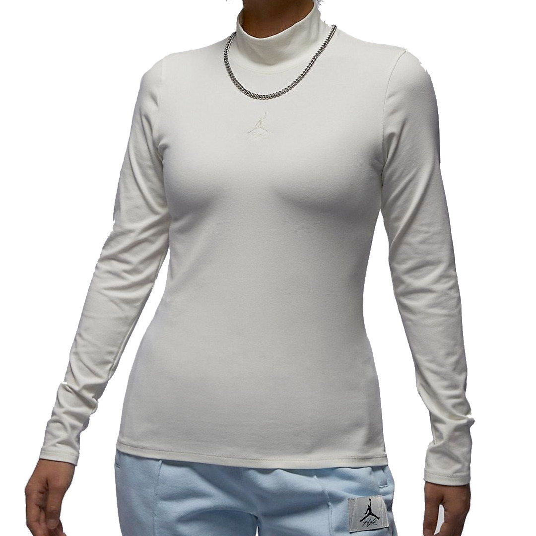 (WMNS) Air Jordan Long-Sleeve Mock Neck Top Asia Sizing 'Sail' FQ8061-133 - 1