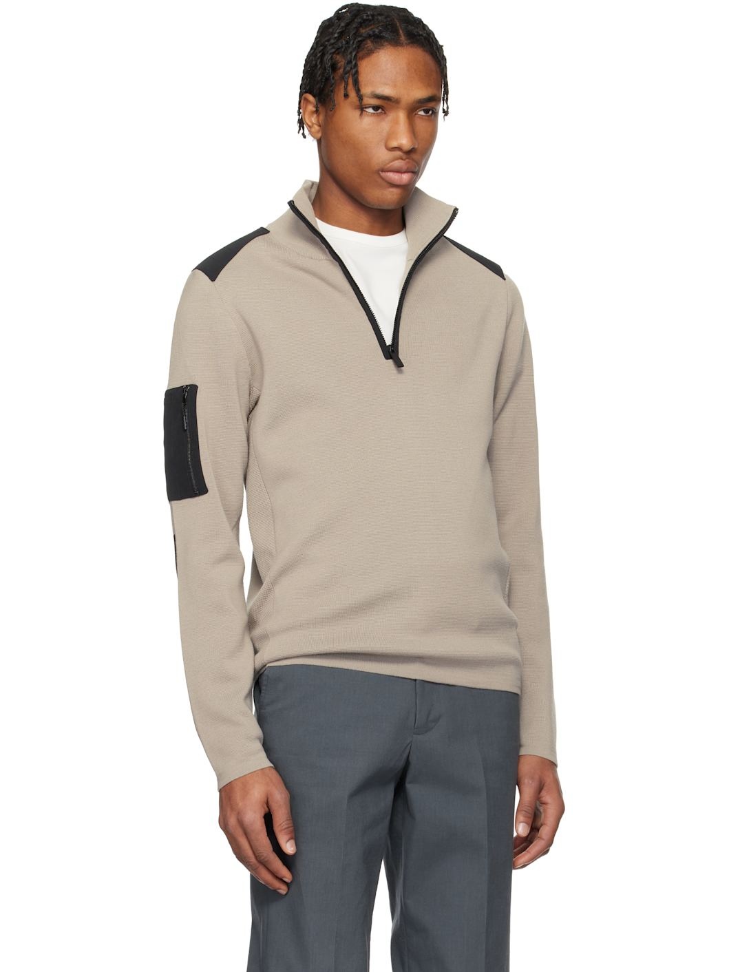 Taupe Stormont 1/4 Zip Jacket - 2