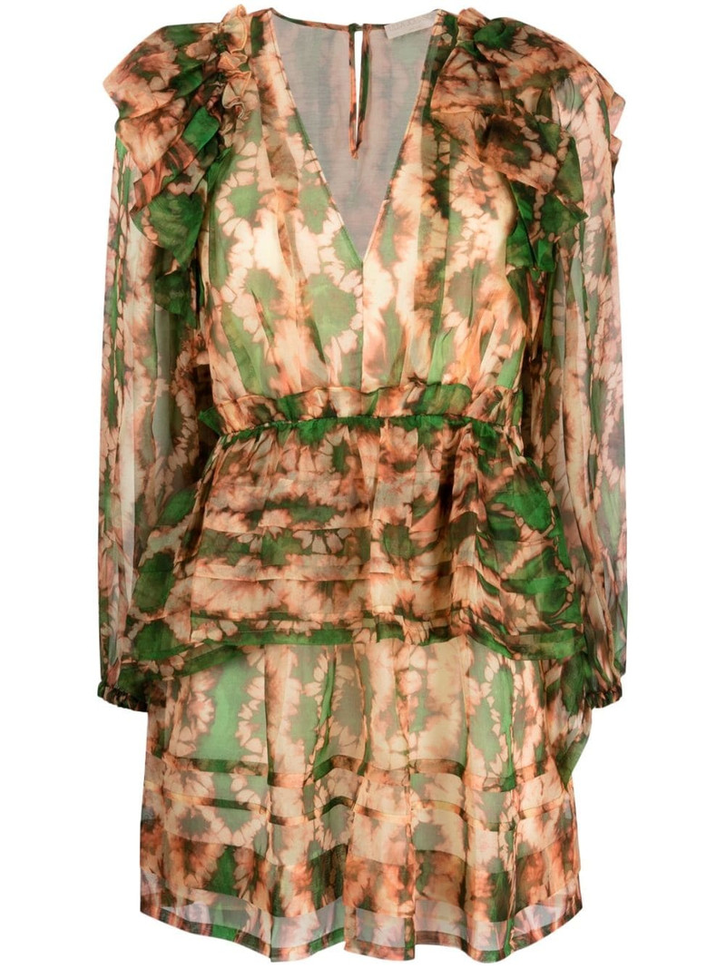 Adelaide abstract-print silk minidress 1