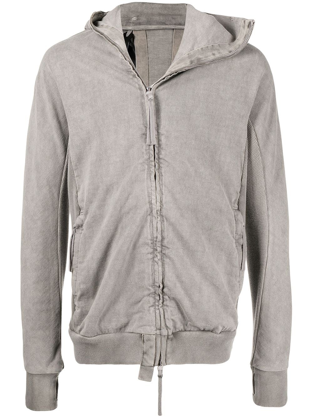 panelled zip-front hoodie - 1