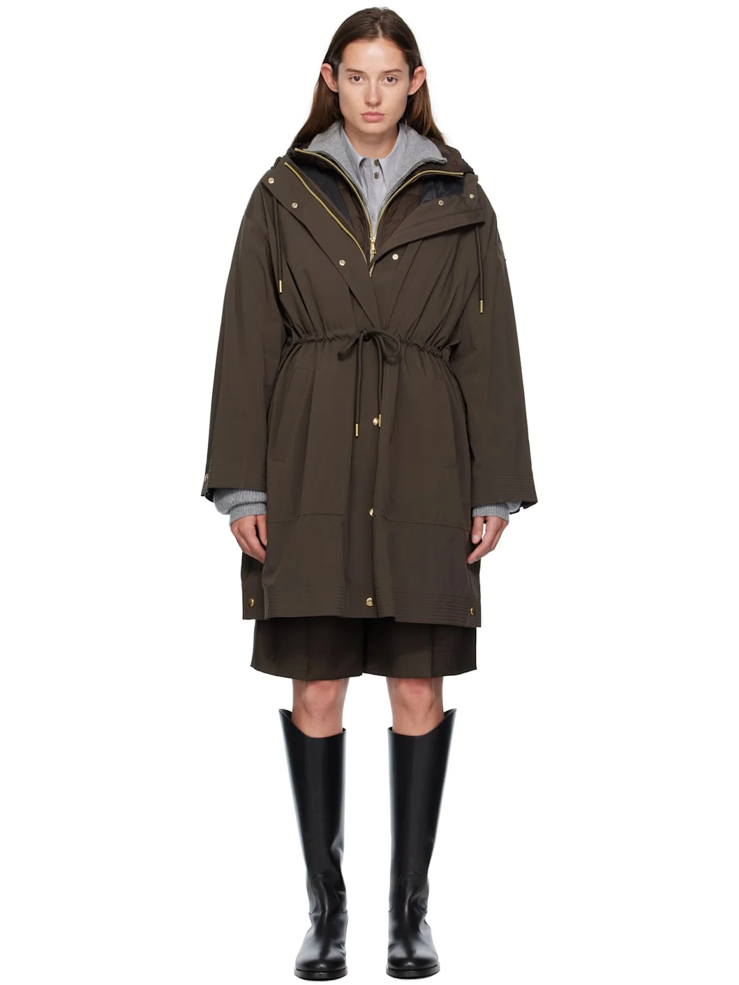 Brown Sainbel Long Down Parka - 1