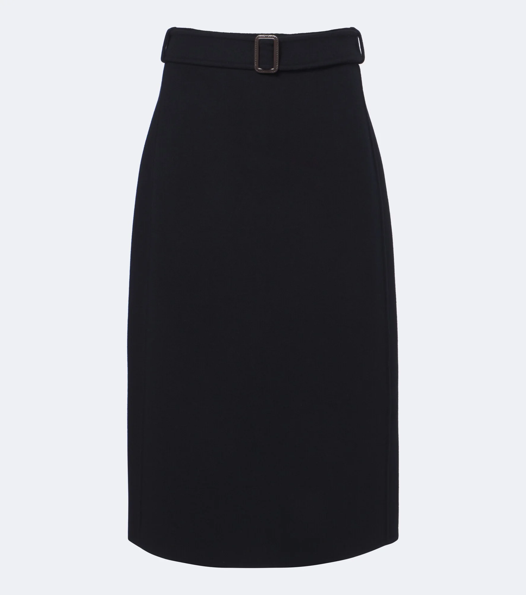 Belted virgin wool midi skirt - 1