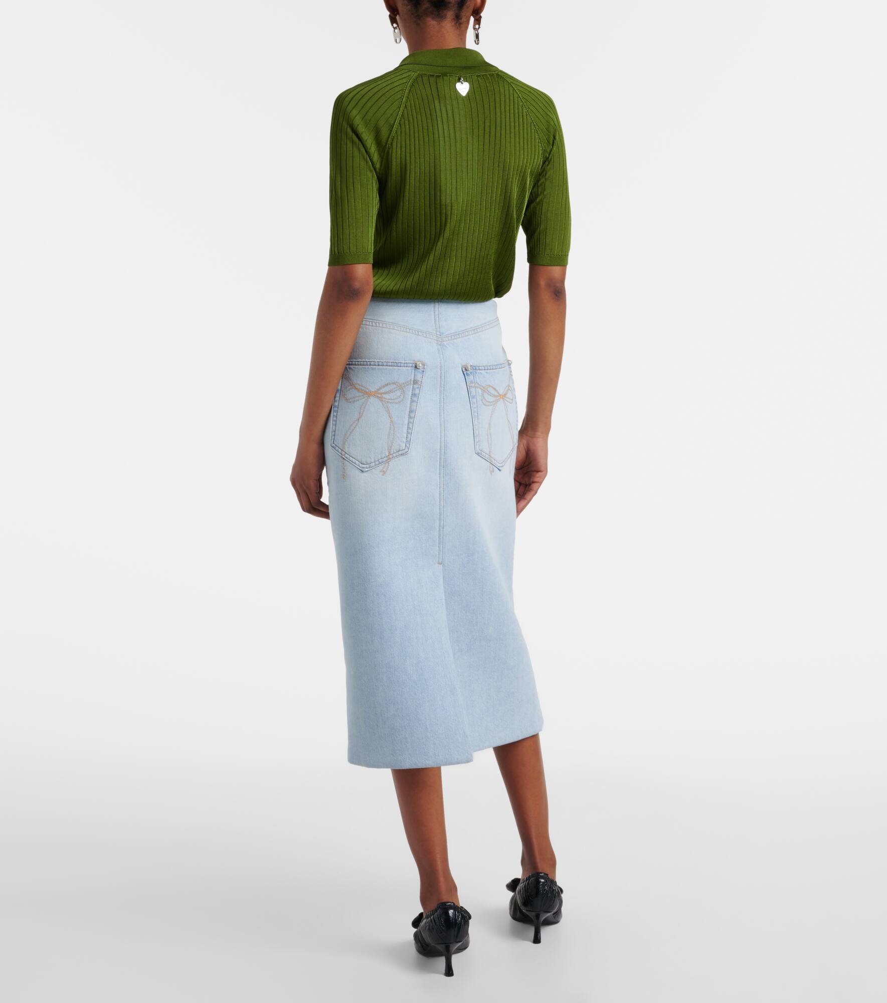 Denim midi skirt - 3