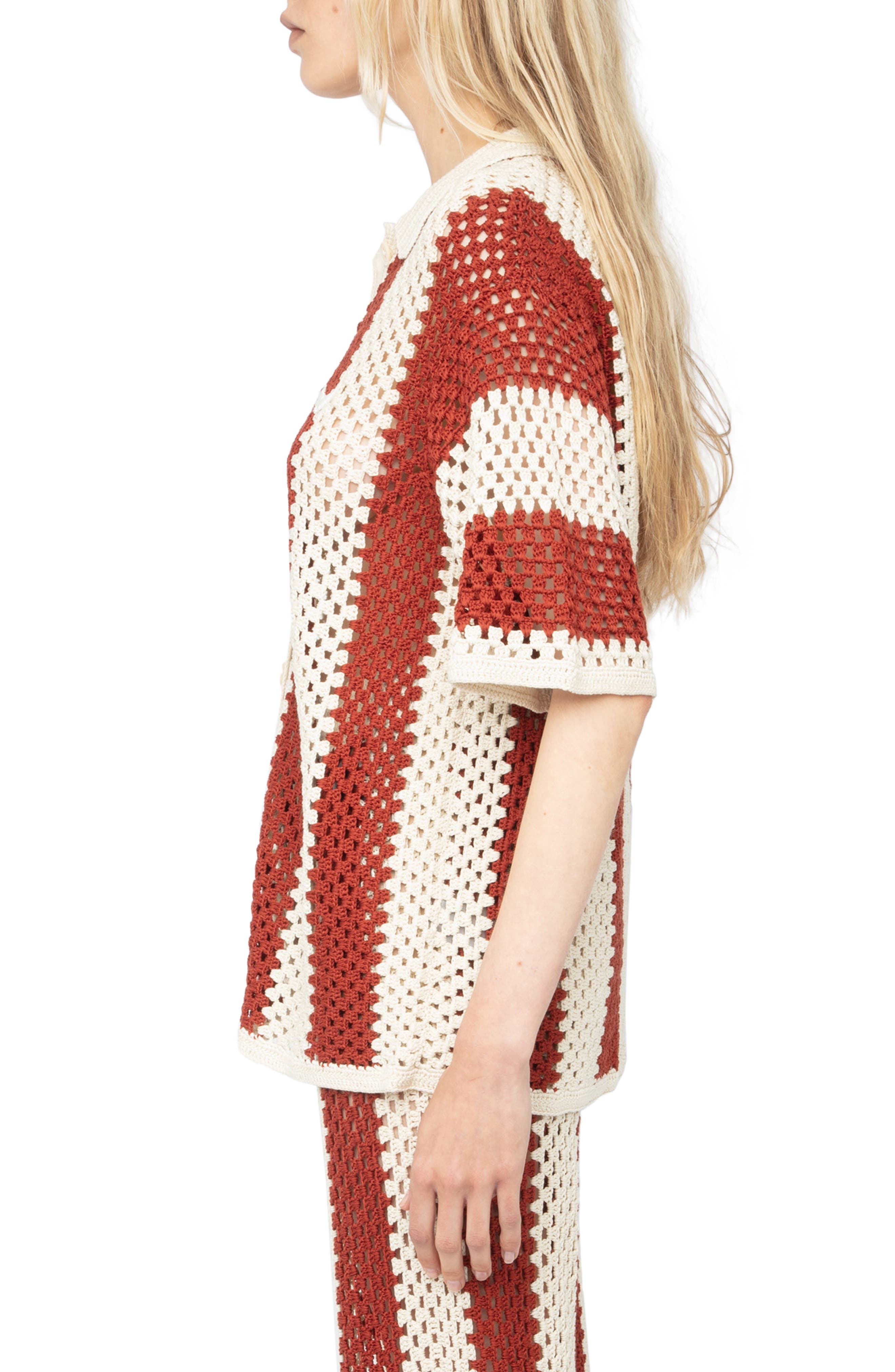 Zadig & Voltaire Ciara Crochet Cardigan in Judo at Nordstrom - 2