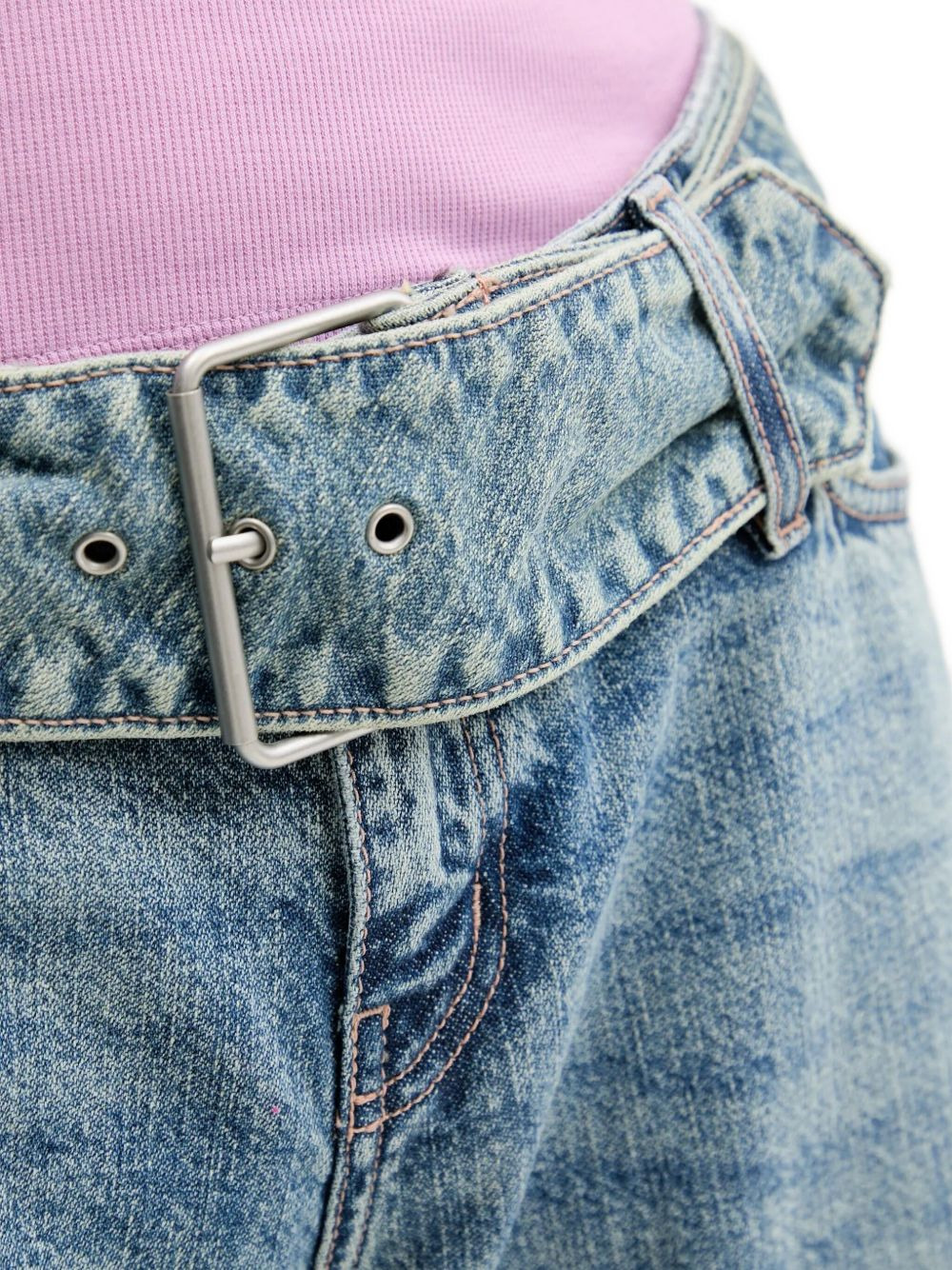belted flared-leg jeans - 4