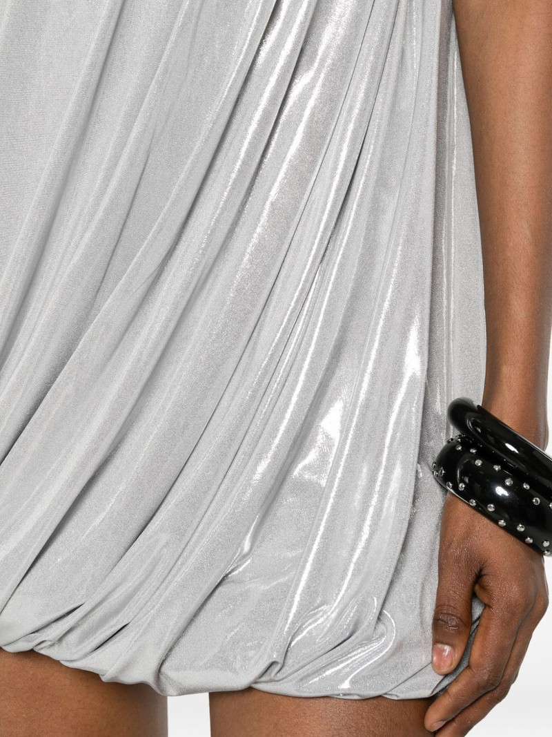 metallic draped mini dress 5