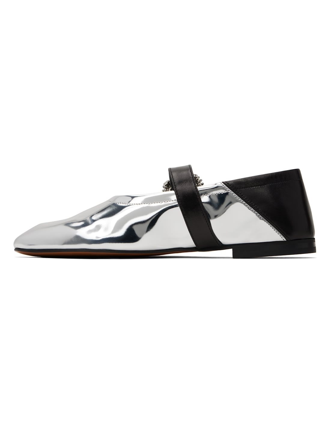 Silver Glide Ballerina Flats - 3