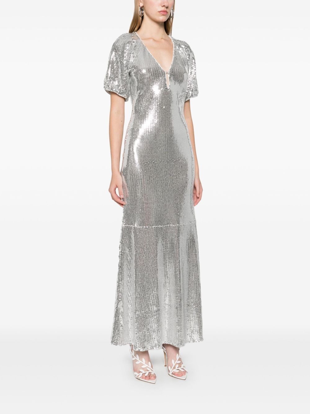 sequinned midi dress - 3