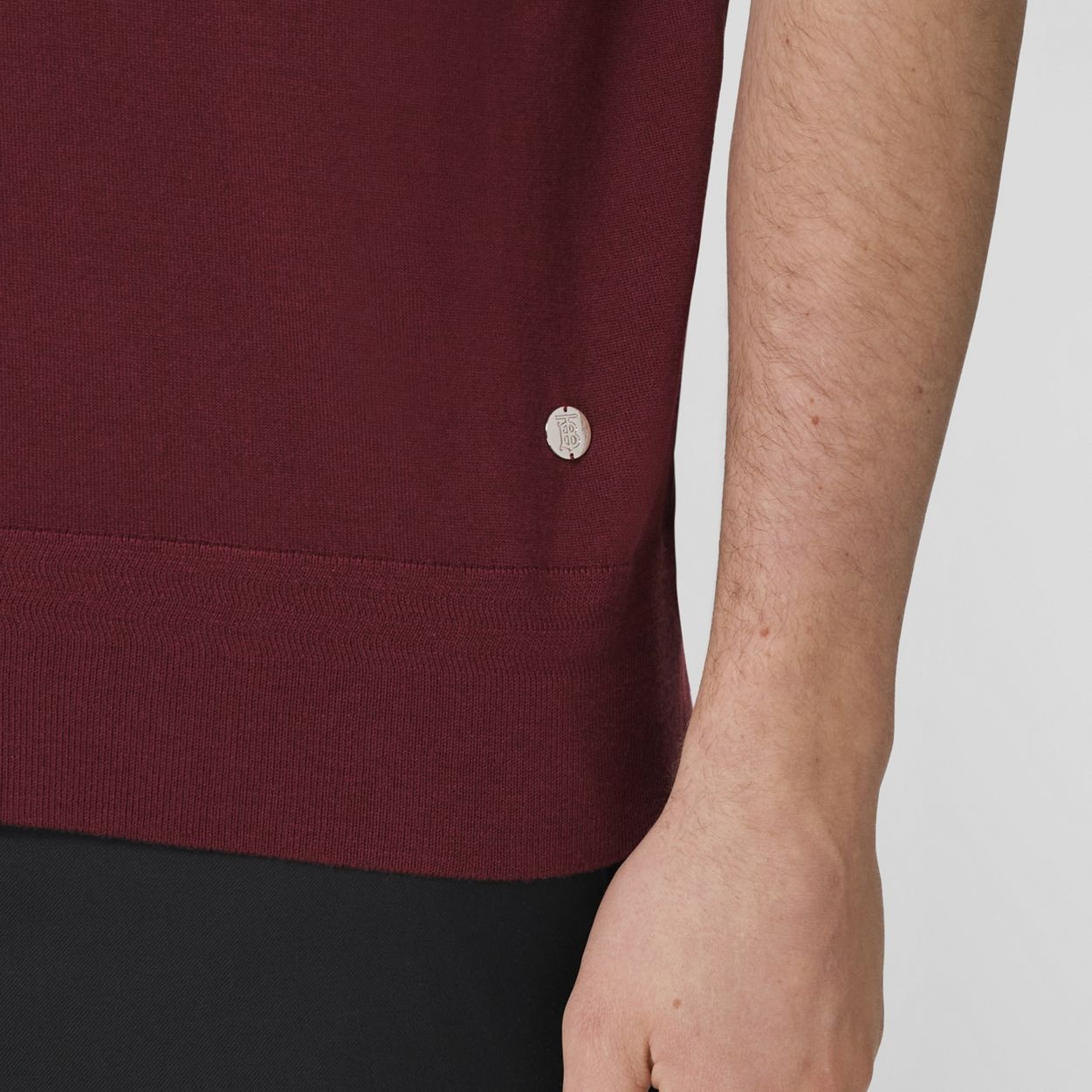 Monogram Motif Wool Silk Blend Polo Shirt - 5