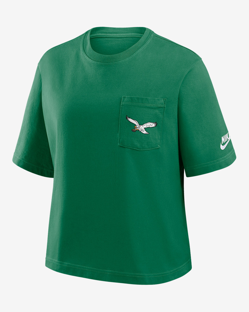 Philadelphia Eagles Rewind Pocket Boxy Women's Nike NFL T-Shirt 1