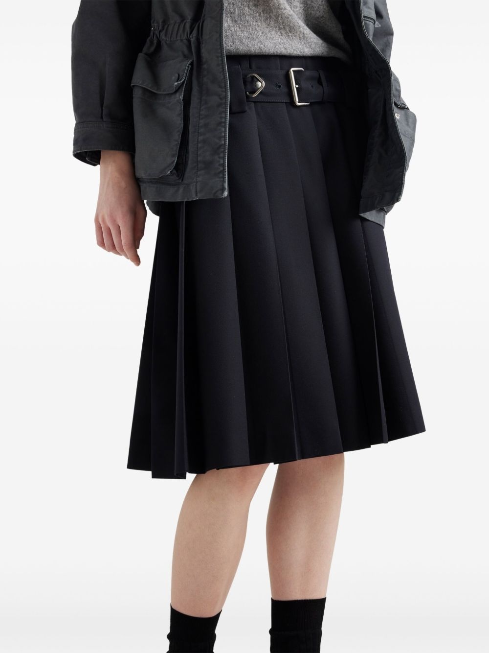 belted pleated skirt - 4