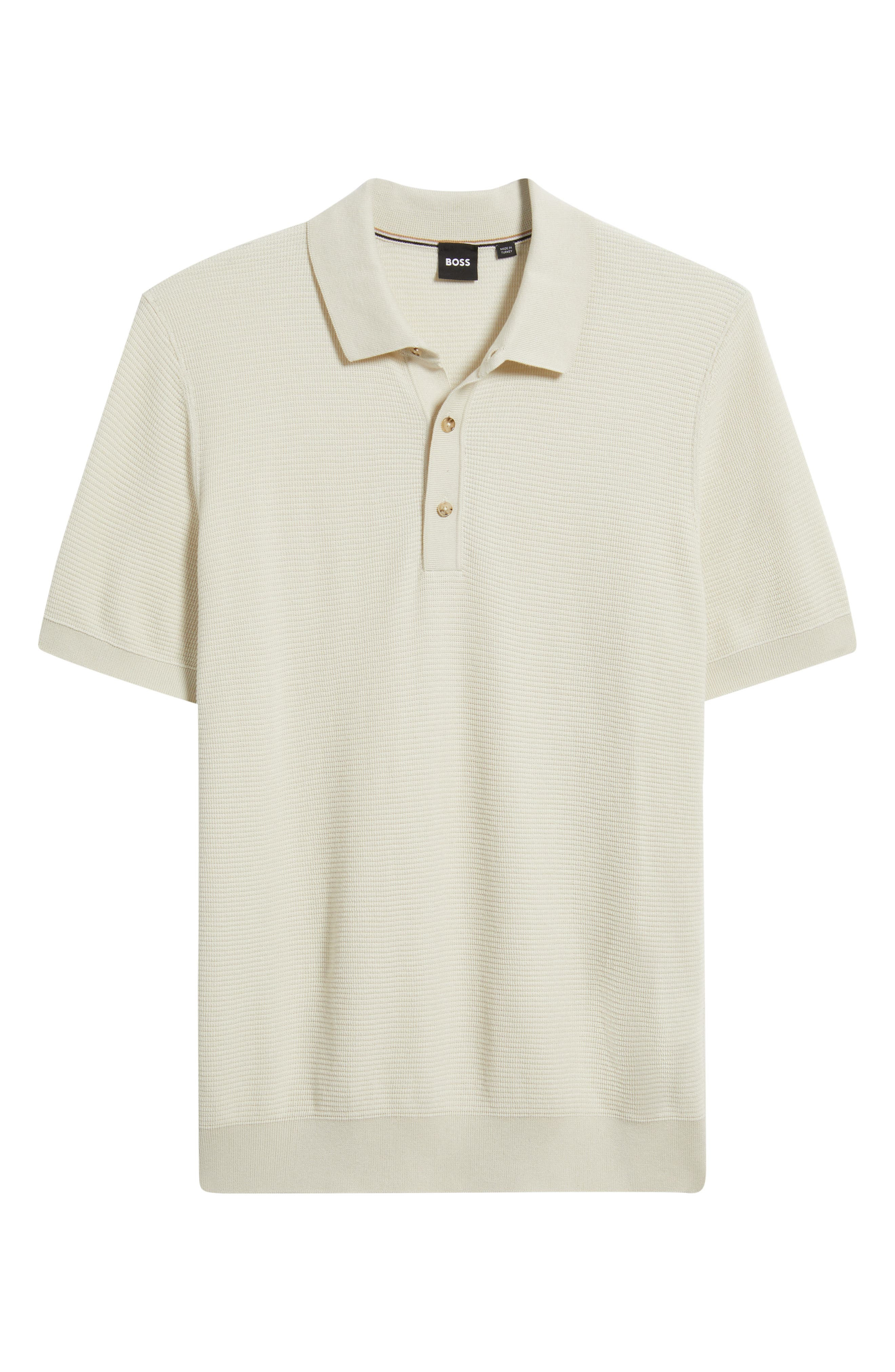 BOSS Iannotti Cotton Blend Polo in Open White at Nordstrom - 5