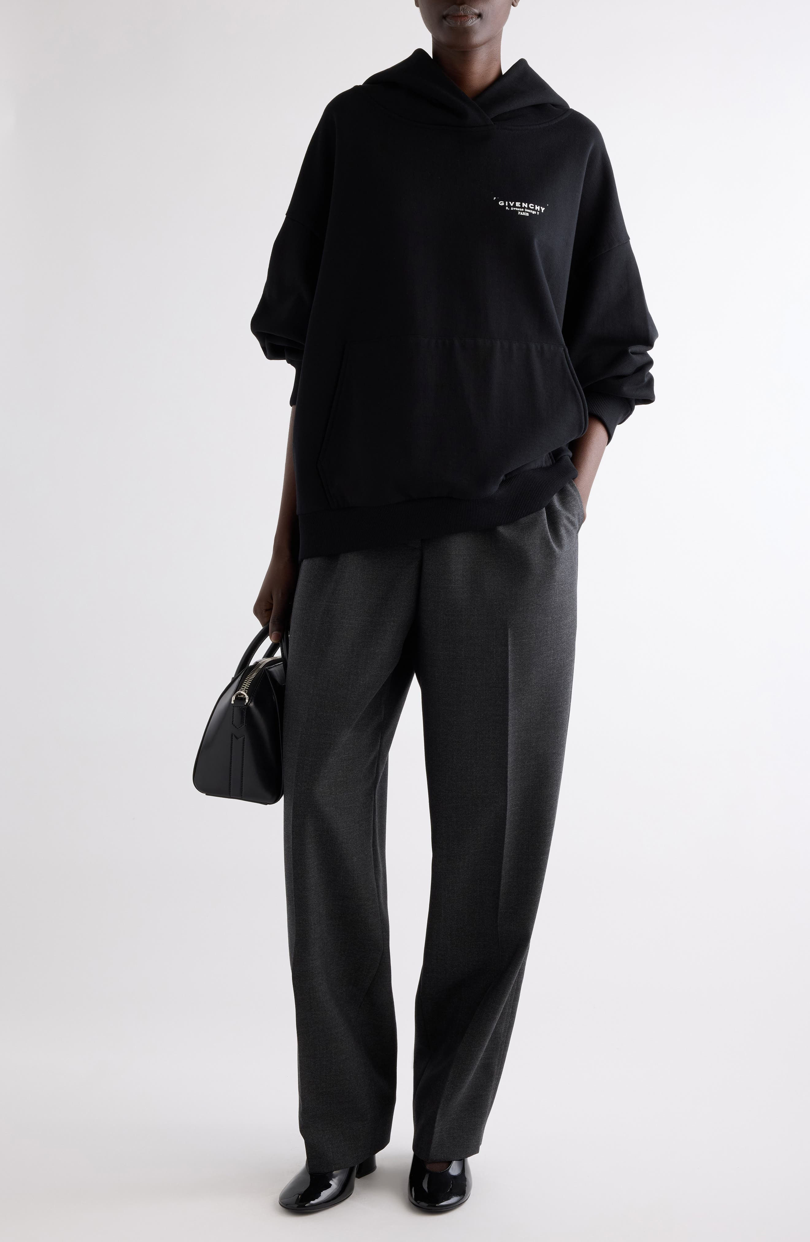 Givenchy Oversize Logo Graphic Hoodie in Black at Nordstrom - 2