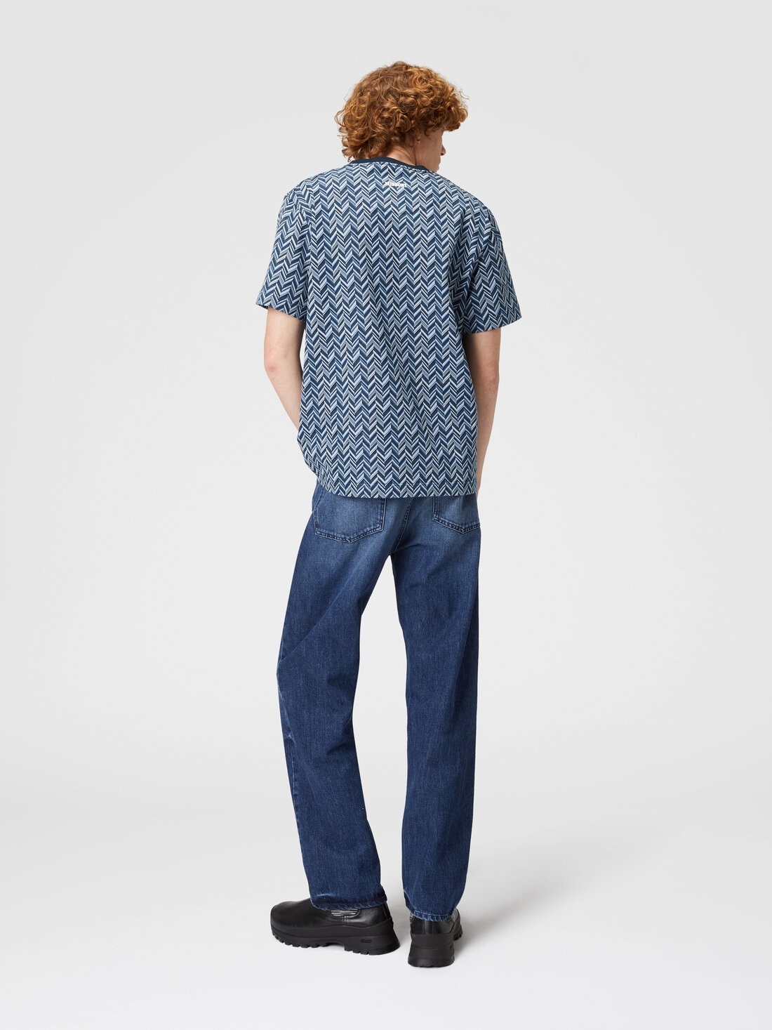 Zig zag jacquard cotton jersey T-shirt - 3
