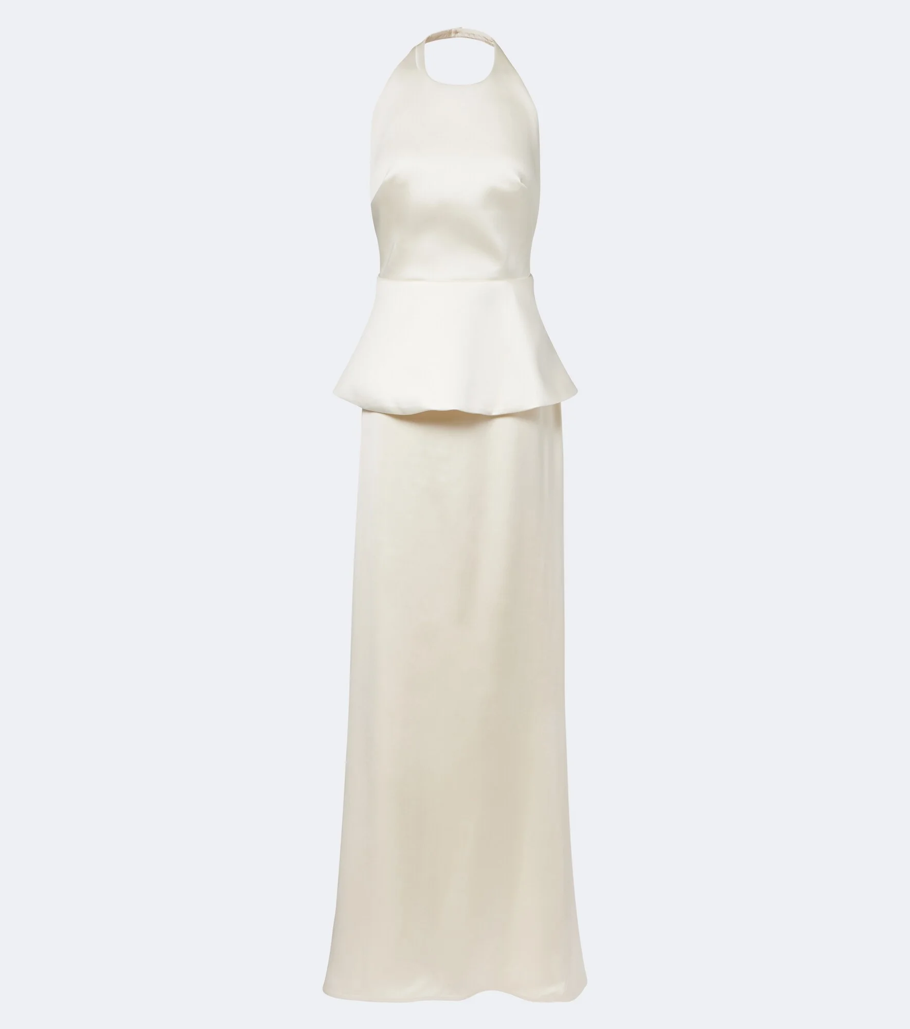 Bridal peplum satin gown - 1