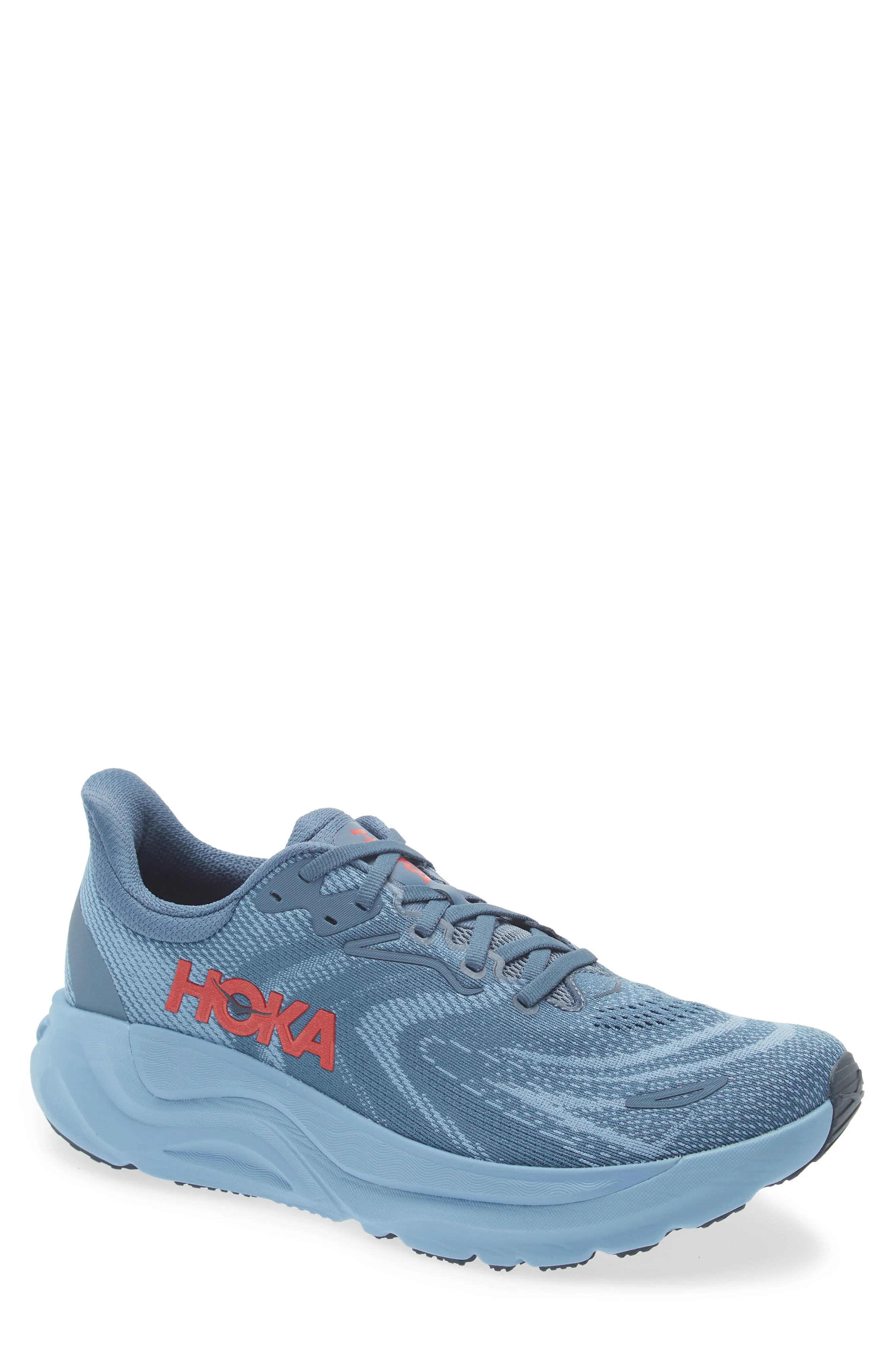 HOKA Arahi 8 Stability Running Shoe in Thunder Cloud /Vermillion at Nordstrom - 1