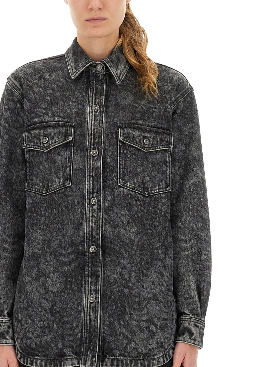Golden Goose Women "Ollie Boyfriens" Shirt With Laser Flowers - 4