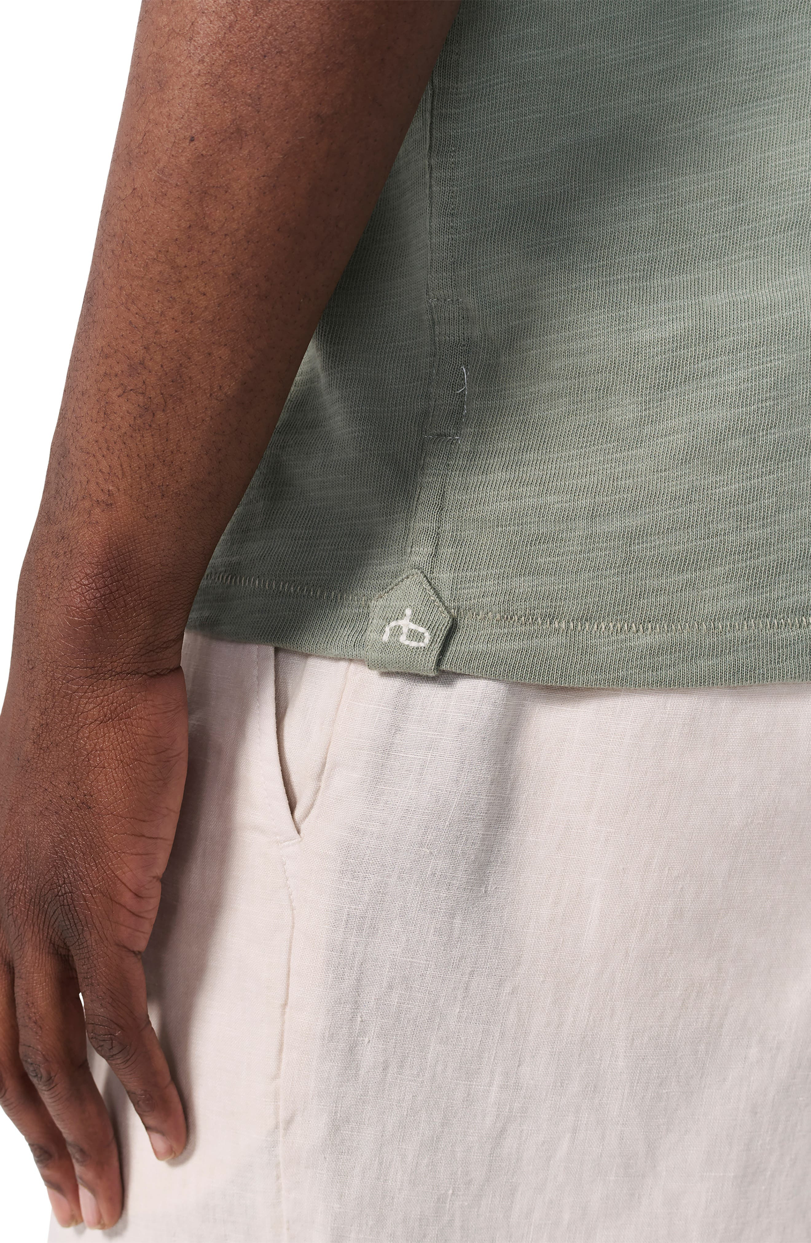 rag & bone Men's Classic Flame Slub Cotton T-Shirt in Leaf Grey at Nordstrom - 3